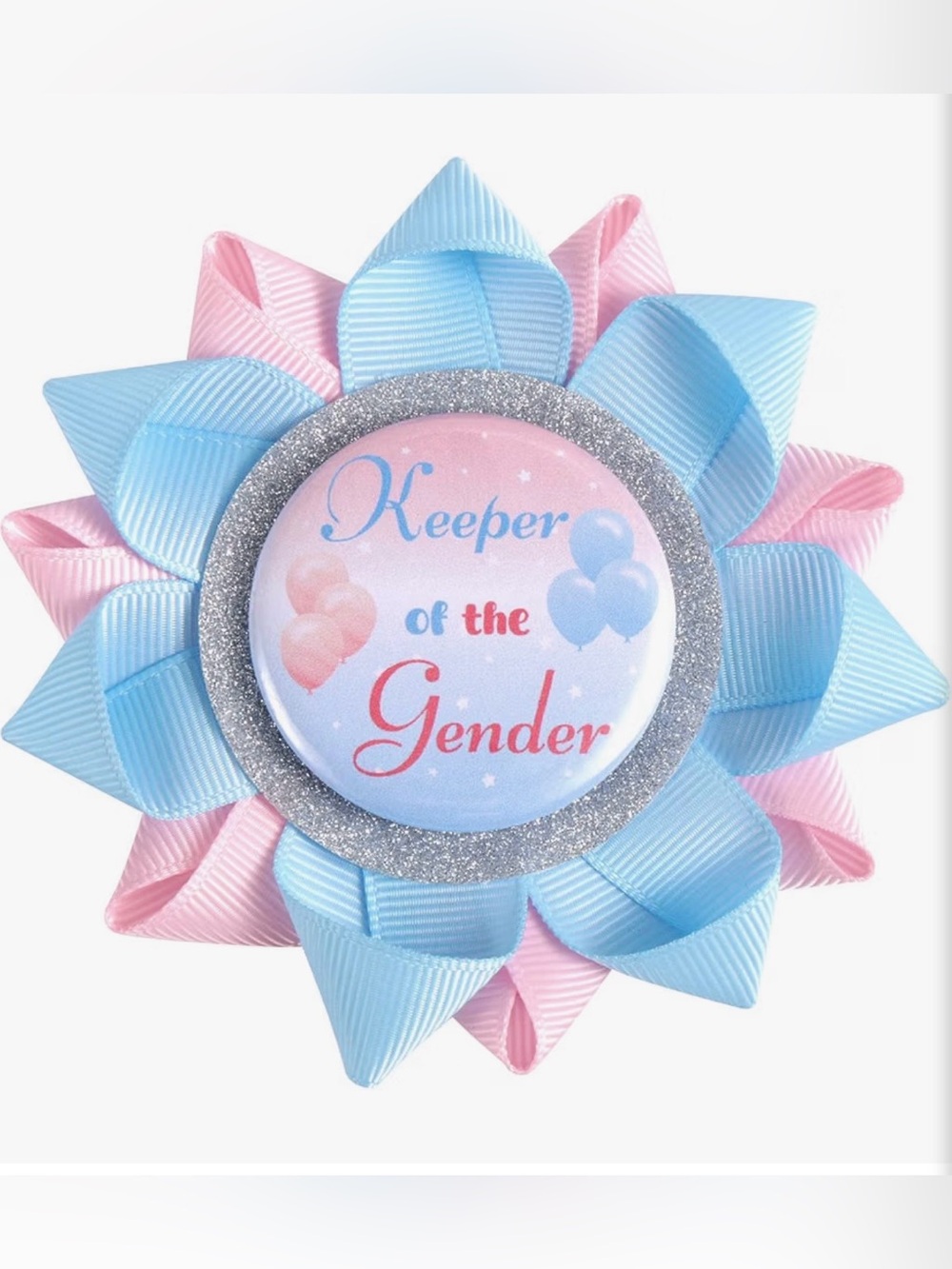 Keeper of the Gender Pink & Blue Ribbon Pin